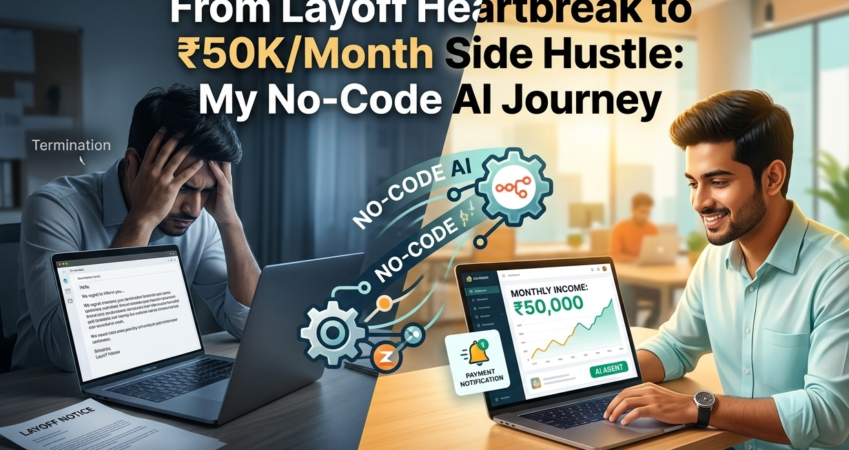 From Layoff Heartbreak to ₹50K/Month Side Hustle: My No-Code AI Journey