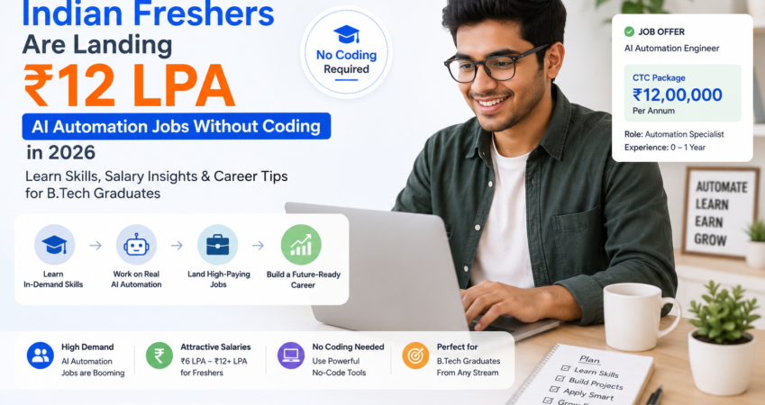 From B.Tech to ?12 LPA: How Indian Freshers Are Landing AI Automation Jobs Without Coding in 2026