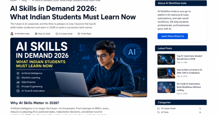 AI Skills in Demand 2026: What Indian Students Must Learn Now